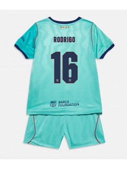 Barcelona Rodri Hernandez #16 Ausweichtrikot für Kinder 2026-27 Kurzarm (+ Kurze Hosen)